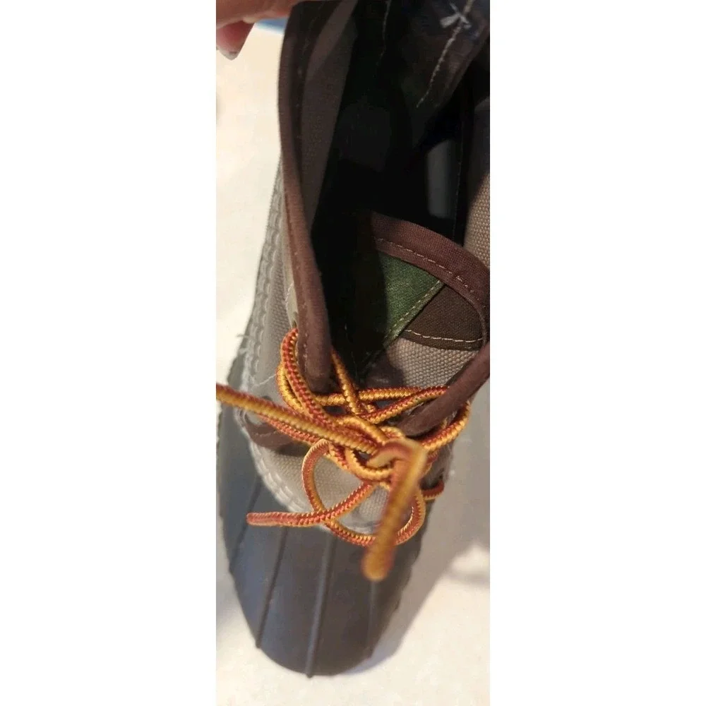 LL Bean Canvas Duck Boots Mens 7.5M Women's 9.5 Tan Camo Classic USA Limited Ed‎